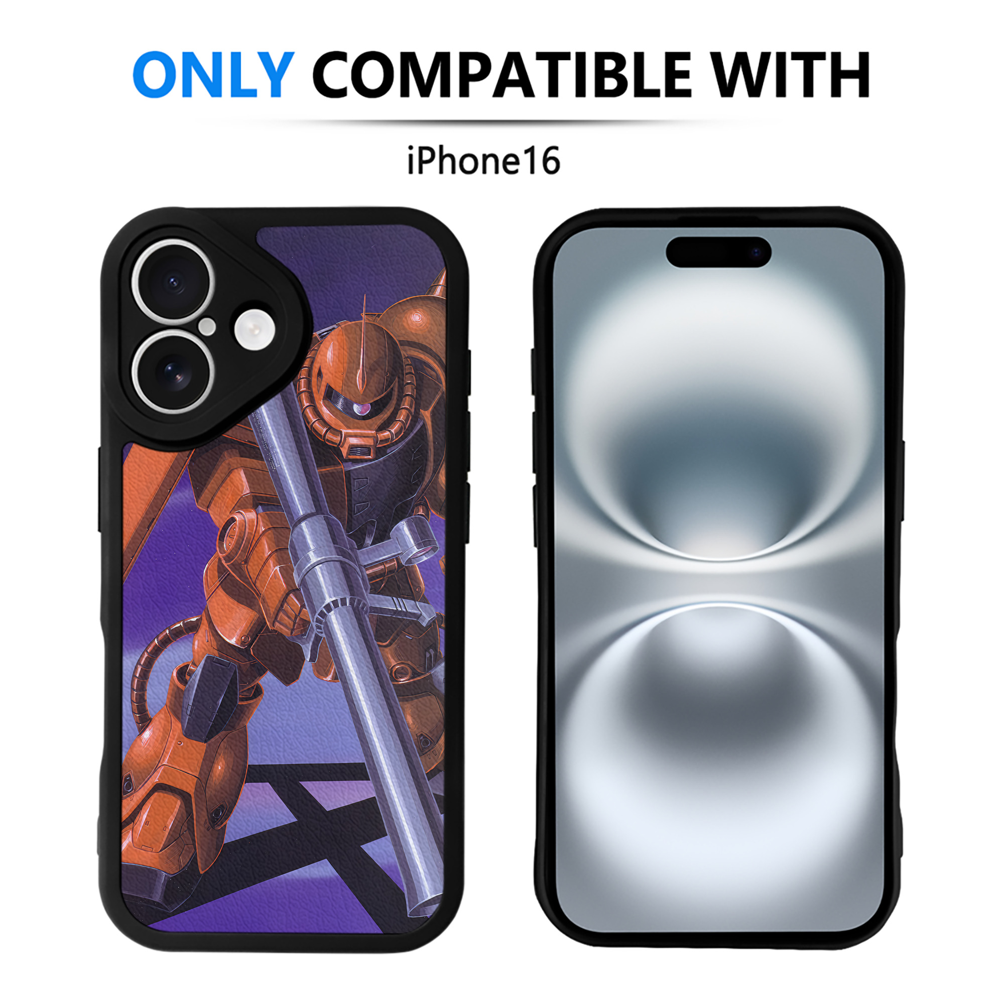 （画像用） 機動戦士ガンダム Mobile Suit Gundam 【iPhone 16シリーズ対応】シリコンスマホケース（レザー調） 材質：シリコン
